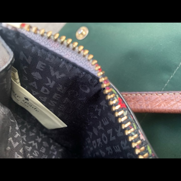 KATE SPADE FLORAL KEYCHAIN Wallet COTTAGECORE 14K GOLD-TOUCHED BLACK WHITE LUX - Picture 6 of 9